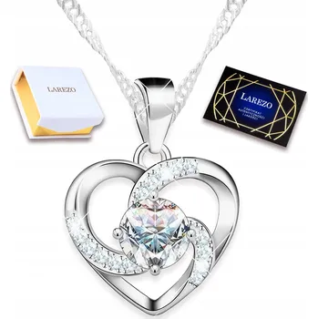 Náhrdelník Stříbrný náhrdelník se srdíčkem a bílým okem Křišťál třpytivý Zirkon STŘÍBRO 925