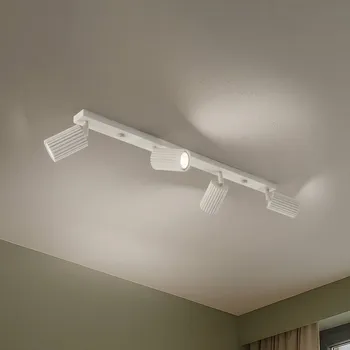 Lampička SOLLUX LIGHTING Stropní reflektor Carbon, béžový, délka 81 cm, hliník, 4 světla. béžová 4 x 10 W LED - Doprava zdarma