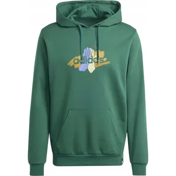 Pánská mikina Adidas Pánská mikina s kapucí CODES GRAPHIC HOODIE, Zelená (Collegiate Green), Velikost M