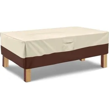 Ochranný potah na zahradní nábytek 100 x 100 x 85 cm voděodolný kryt proti prachu větru dešti sněhu venkovní potah s pevnými švy béžova