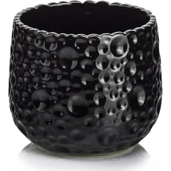 Květináč Obal na květináč 18 cm keramický černý