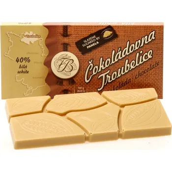 Čokoláda ČOKOLÁDA BÍLÁ 40% 45 g ČOKOLÁDOVNA TROUBELICE