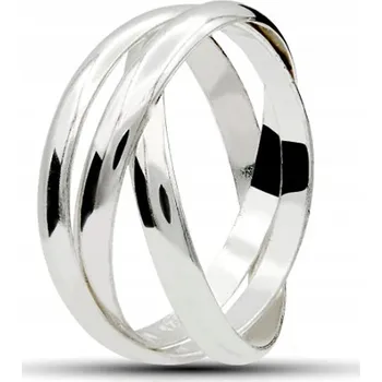 Prsten Stříbrný Prstýnek ryzost 925 Elegantní SNUBNÍ PRSTEN SE TŘIMA V JEDNOM | vel. 24