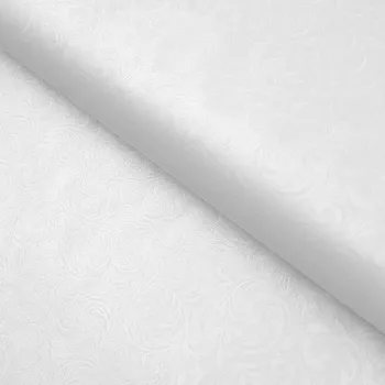 ubrus PVC ubrus Vyrážený květovaný vzor na krémově bílém PV-202 - metráž š. 140 cm