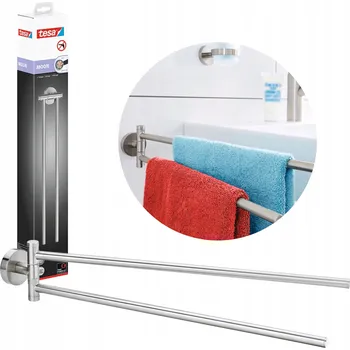 Věšák Šedý věšák s pohyblivým ramenem na lepidlo Tesa