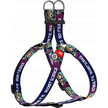 Postroj pro psa Postroj pro psa, vzor "Stavba raket", plastová spona (fastex), velikost L