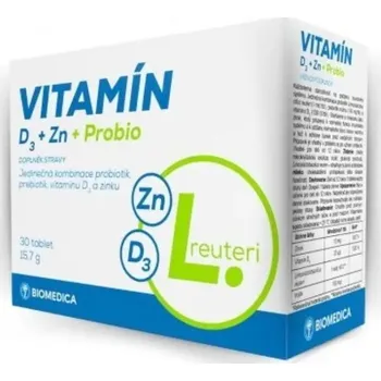 Přírodní produkt Vitamín D3+Zn+Probio 30 tbl. BIOMEDICA