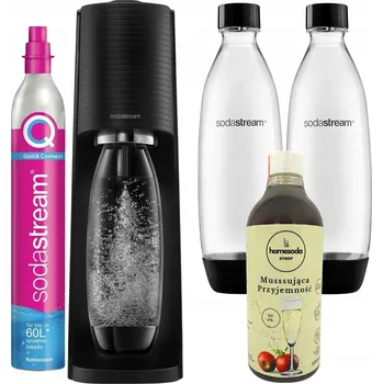 Výrobník sody Výrobník sody SodaStream Terra černý 1000 ml se 2 lahvemi a válcem
