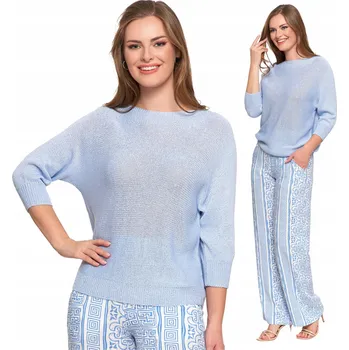 Dámský svetr Dámský svetr prolamovaný, jemný svetřík, tenký, výstřih lodička MORAJ - XXL