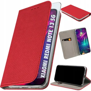 Pouzdro na mobilní telefon Flipové pouzdro pro XIAOMI REDMI NOTE 13 5G Kryt + Sklo 9H ZAVÍRACÍ