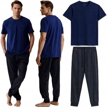 Pánské pyžamo Pánské pyžamo s krátkým rukávem ATLANTIC 100% BAVLNA Set XXL