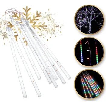 Vánoční dekorace Vonkajšie LED osvetlenie Cencúle, multicolor, 210 cm