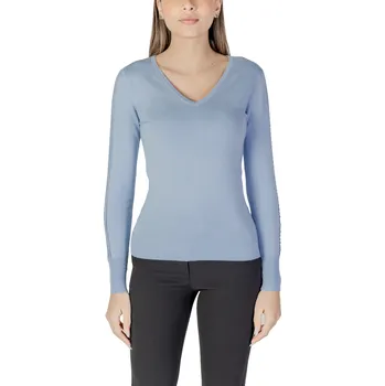 Dámský svetr Světle modrý svetr s výstřihem do V Morgan De Toi černá | světle modrá 3493461