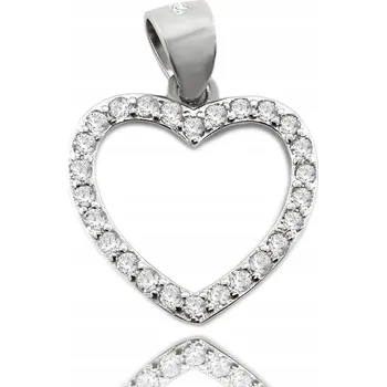 Přívěsek POSTŘÍBŘENÉ SRDCE SE ZIRKONY, RHODIOVANÉ