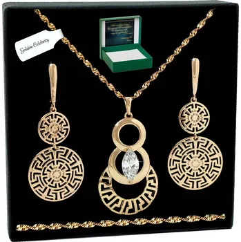 Obraz ZLATÁ SOUPRAVA ŠPERKŮ PRO ŽENU MÁMU MANŽELKU BABIČKU K 30. 40. 50. 60. NAROZENINÁM