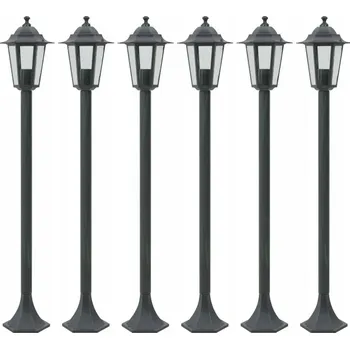 Venkovní osvětlení Zahradní lampy, 110 cm, E27, hliník, tmavě zelené, sada 6 ks VidaXL