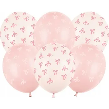 Balónek Balónky "Mašličky", růžovo-bílé, PartyDeco, 30 cm. 6 ks