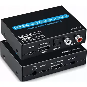 Zabezpečení domácnosti HDMI ARC Audio Extraktor 4K HDR HDCP2.2 Toslink