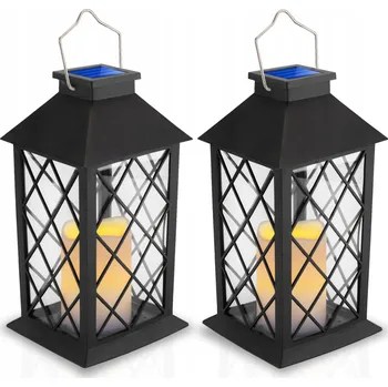 Venkovní osvětlení 2x Náhrobní lampa LED LUCERNA Závěsná Hřbitovní Svíčka Solární na hrob