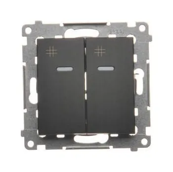 vypínač Křížový vypínač Klasik, Podomítkový Kontakt-simon černý DW7/2L.01/49