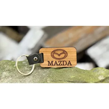 DŘEVĚNÁ KLÍČENKA - přívěšek 5,5 x 3 cm ZNAČKA MAZDA