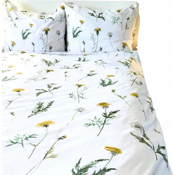 Povlečení SADA POVLEČENÍ BAVLNA 100% 200x220 KVĚTY BÍLÁ SILNÁ VZOR ENZYMOVÁNO