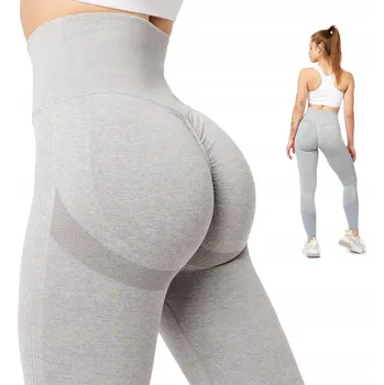 Podprsenka Bezešvé legíny Push Up s vysokým pasem na sport a fitness BLV50-255 Šedé XXL