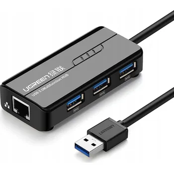 USB hub UGREEN HUB ADAPTÉR SÍŤOVÝ USB-A NA RJ45 1000 MBPS + 3 X USB 3.0 PORT