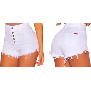 Dámské kraťasy Dámské Krátké Džínové Kraťasy, Šortky s Vysokým Pasem - L