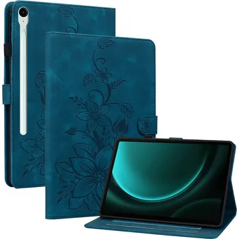 Pouzdro na tablet VSECHNONAMOBIL 129930 ART Lilie Sklápěcí pouzdro pro Samsung Galaxy Tab S9 FE / Tab S10 FE / Tab S10 Lite modré