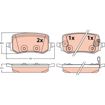 Autodíl Sada brzdových destiček, kotoučová brzda TRW GDB2615