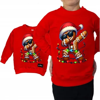 Pánská mikina Mikina Vánoční Červená Perník Světla 142/146