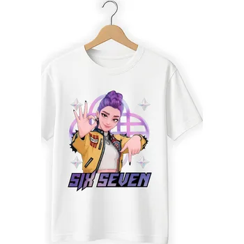 Chlapecké tričko DĚTSKÉ TRIČKO BÍLÉ 67 SIX SEVEN BRAIN ROT HUNTRIX VELIKOST 2XS 104CM