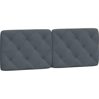 Polštářek na čelo postele, tmavě šedý, 140 cm, sametový