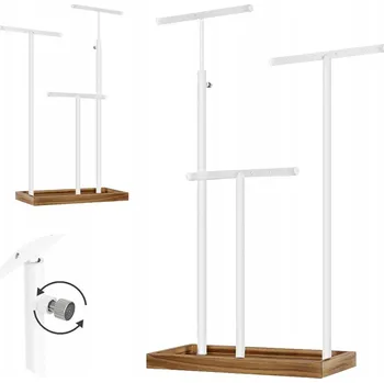 Věšák Stojan na šperky Songmics bílý, nastavitelný, 54 cm
