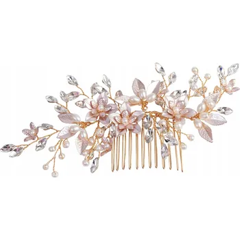 Ozdoba do vlasů Miss Glow hřebínek do vlasů zlatý