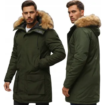 Pánský zimní kabát Pánská zimní parka s s kapucí zelená TX2994z - XXL