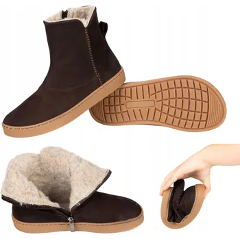 Dámská zimní obuv BAREFOOT Olivier MARISOL dámské kotníkové boty z přírodní kůže merino, zip, velikost 37