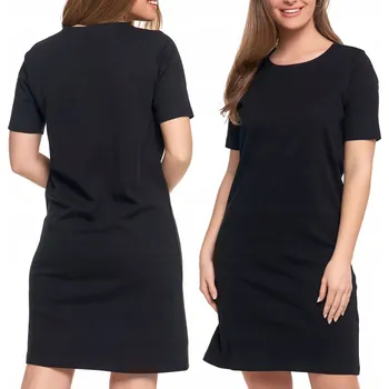 Dámské šaty Dámské bavlněné Šaty s krátkým rukávem a pohodlným potiskem nad kolena MORAJ XXL