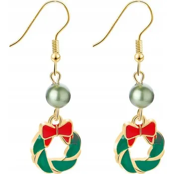 Náušnice NÁUŠNICE Dlouhé vánoční Věnec vánoční Zima