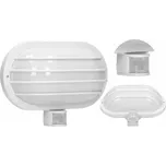 VENKOVNÍ LAMPA SE SENZOREM POHYBU A SOUMRAKU, NÁSTĚNNÁ, FASÁDNÍ, PATICE E27, BÍLÁ