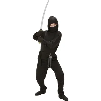 Karnevalový kostým Dětský Ninja kostým černý Dětská velikost: 140 cm (8-10 let)