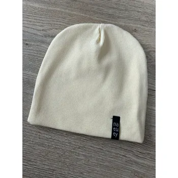 Čepice Natuty Čepička homeless 2v1 ohrnovatelná - žebrovaná světle žlutá Velikost: 43-45