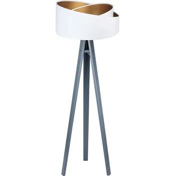 Stojací lampa BPS koncept Stojací lampa Galaxy, v.146cm, bílo-zlaté stínidlo, 1xE27, ø 50 cm Barva podstavy: Šedá