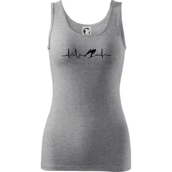 Dámské tričko EKG skoky na lyžích - Dámské tílko - XL ( Tmavě šedý melír )