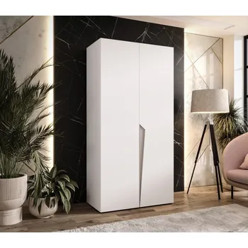 Šatní skříň Šatní skříň 100 cm SORAYA 1 - bílá / kašmírový úchyt