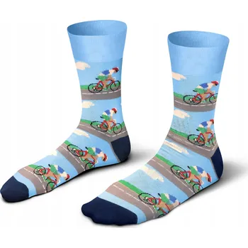 Pánské ponožky PÁNSKÉ PONOŽKY barevné, zábavné, vtipné, NESPARELOVANÉ, cyklista *42-44