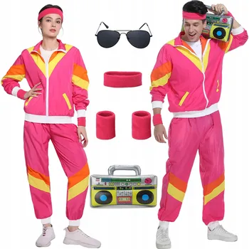 Karnevalový kostým Kostým, převlek z 80. let Teplákovka Old school teplákovka retro 80. a 90. léta "XXL" AA2