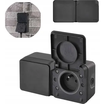 Elektrická zásuvka Hermetická Elektrická Zásuvka Emos šedá