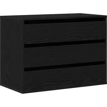 Příborník do zásuvky Příborník se zásuvkou Černá 80 x 41 x 58 cm kompozitní dřevo